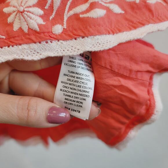 NWOT Rachel Zoe Bow Strap Embroidered Coral Shirt Size 3T - Picture 4 of 9